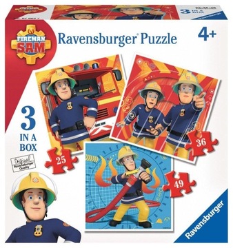 Puzzle Strażak Sam - 3w1 49 szt. Puzzle Strażak Sam 3 w 1 070657