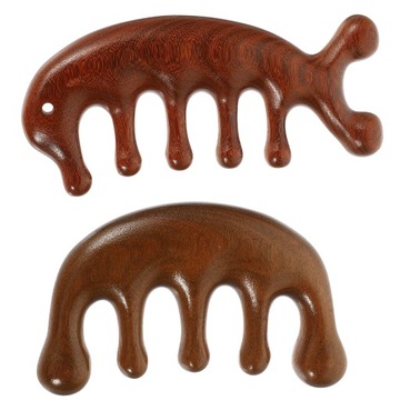 MASAŻ SZYI TWARZY DREWNIANY GRZEBIEŃ 2 SZT