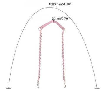 Łańcuszek pasek zamienny do torebki na ramię skóra PU różowy 130cm