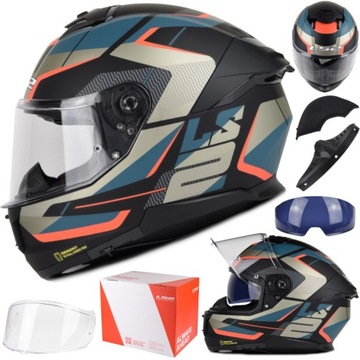 KASK MOTOCYKLOWY LS2 FF808 STREAM II ROAD KEVLAR SYSTEM PINLOCK + BLENDA