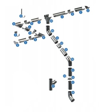КОМПЛЕКТ ЖЕЛОБОВ 12м КРОП СТАЛЬ fi 130/90 ral 7016 ГРАФИТ