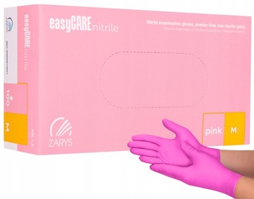 RĘKAWICE rękawiczki NITRYLOWE RÓŻOWE FUKSJA MAGENTA ZARYS EasyCare PINK M