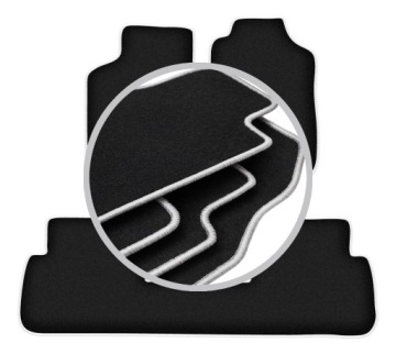 Koberce do auta stříbrné barvy pro: Saab 9-5 I kombi, sedan 1997-2009