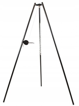 TRÓJNÓG 180cm GRILL OGRODOWY PODWIESZANY KORBKA Grilowanie
