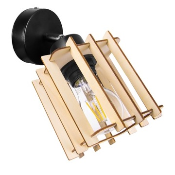 LAMPA żyrandol regulowany loft sufit KOSTKA Drewno