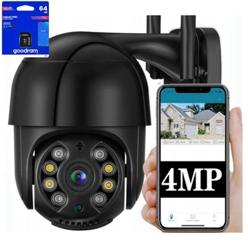 KAMERA ZEWNĘTRZNA OBROTOWA IP WiFi ZOOM 4MP CZARNA 270 stopni Śledzenie