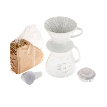 Zestaw do kawy Hario V60-02 biały Drip Filtr Serwer