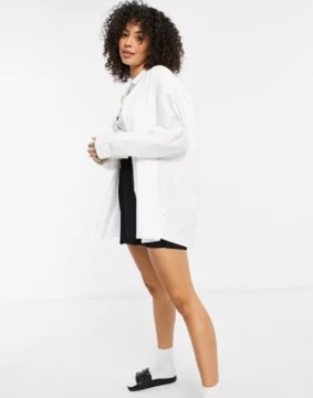 DAMSKA BIAŁA KOSZULA KLASYCZNA GŁADKA TALL 36 1DPL