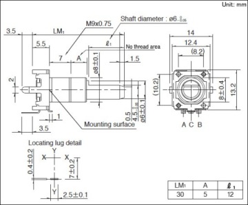 ALPS EC12E2460802 энкодер 24 импульса 30 мм/3360