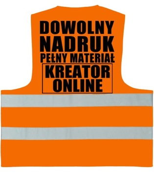 KAMIZELKA ODBLASKOWA Z NADRUKIEM NAPISEM ROZM. L