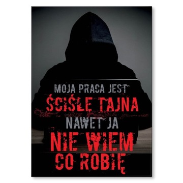 OZDOBA BLACHA METALOWA NAPIS O PRACY POSTER
