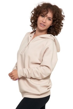 ТЕПЛАЯ ЖЕНСКАЯ УТЕПЛЕННАЯ ТОЛСТОВКА, БЕЖЕВАЯ, С КАПЮШОНОМ MORAJ - L