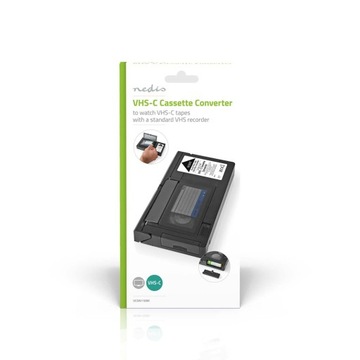 Конвертер VHS | Преобразование: VHS-C в VHS | Подключи и работай | Черный