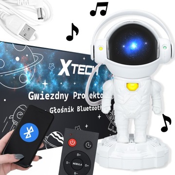 PROJEKTOR GWIAZD LED + GŁOŚNIK BT LAMPKA NOCNA USB