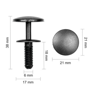 ЗАЖИМ, РАСШИРИТЕЛЬ КОЛЕСНОЙ АРКИ, УНИВЕРСАЛЬНЫЙ, 6 мм