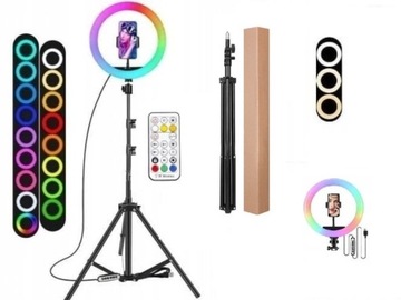 Lampa RING RGBW 30cm do Fotografii SELFIE + statyw
