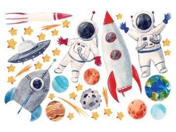 Naklejka na ścianę KOSMOS GWIAZDY PLANETY XXL