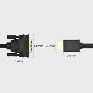 UGREEN ДВУНАПРАВЛЕННЫЙ КАБЕЛЬ HDMI DVI 1М