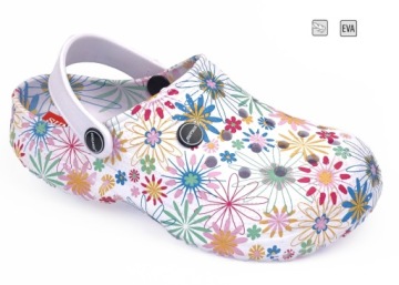 KROKSY KLAPKI DAMSKIE KWIATKI OGRODOWE PIANKOWE