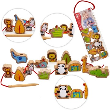 МОНТЕССОРИ ZOO EDU CLASSIC WORLD BLOC THREADER