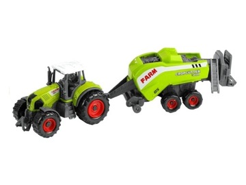 mini TRAKTOR + PRZYCZEPA maszyna rolnicza FARMA na prezent
