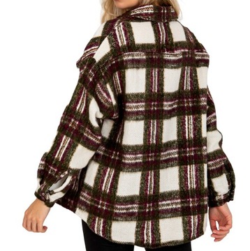 ЖЕНСКАЯ РУБАШКА В КЛЕТКУ С ДЛИННЫМ РУКАВОМ, РАЗНОЦВЕТНАЯ ОСНОВНАЯ КУРТКА ОВЕРСАЙЗ