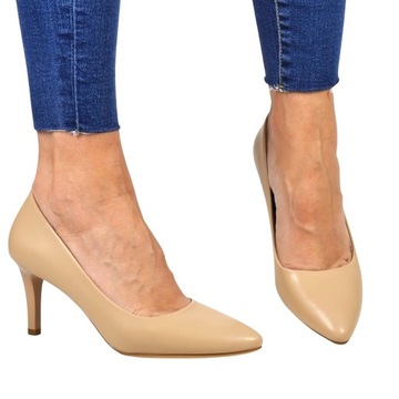 ЖЕНСКИЕ ТУФЛИ НА НИЗКОМ КАБЛУКЕ, COFFI, БЕЖЕВЫЙ ОРЕХ