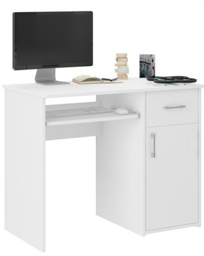 BIURKO KOMPUTEROWE 100CM STOLIK LAPTOP BIAŁE N-9