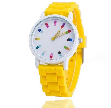 ZEGAREK SILIKONOWY Jelly Watch GENEVA Żółty