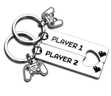 Podwójny breloczek dla pary graczy player gry konsola PS5 xbox z dedykacją