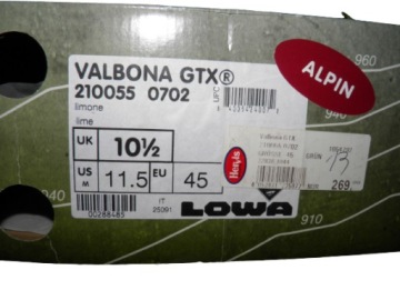 LOWA VALBONA GTX — ГОРНЫЕ БОТИНКИ R 45