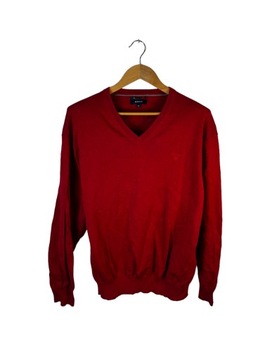 Sweter w serek Gant czerwony z logiem 3XL