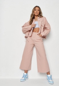 MISSGUIDED SPODNIE JEANS Z SZEROKIMI NOGAWKAMI COG R.38