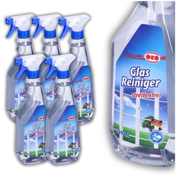 Płyn do mycia szyb glazury luster ORO GLASS CLEAN duży 750ml x 5 szt