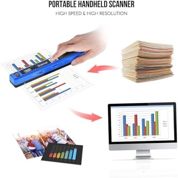 Портативный сканер документов Bisofice, мобильный беспроводной, A4, 900 точек на дюйм