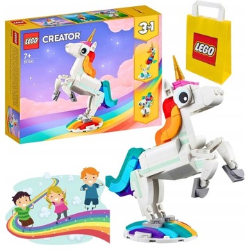 LEGO Creator 3 w 1 31140 Magiczny jednorożec + torba prezentowa LEGO