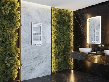 GRZEJNIK ŁAZIENKOW KALORYFER NOWOCZESNY DRABINKOWY BIAŁY 80x40 cm RAVEN