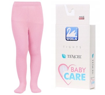 Rajstopy niemowlęce prążek baby tencel 62-74 pink
