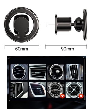 UCHWYT MAGNETYCZNY DO KRATKI SAMOCHODU DO MAGSAFE DO IPHONE 11 12 13 14 15