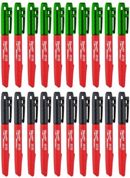 MARKER BUDOWLANY PERMANENTNY CZARNY + ZIELONY DO BETONU ZESTAW MIX 20szt