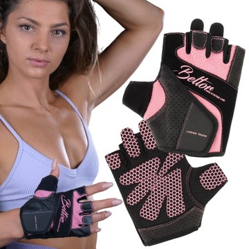 BELTOR RĘKAWICZKI RĘKAWICE TRENINGOWE FITNESS DO ĆWICZEŃ DAMSKIE RÓŻ XS