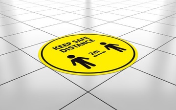 НАПОЛЬНАЯ НАКЛЕЙКА 30 СМ СОХРАНЯЙТЕ БЕЗОПАСНОЕ РАССТОЯНИЕ