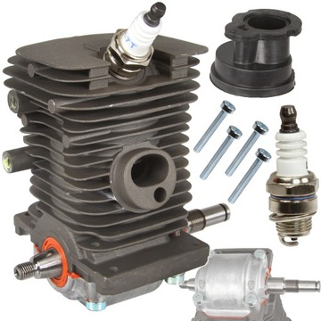 CYLINDER PILARKI STIHL MS170 MS180 O17/018 WAŁ KOMPLETNY + ŁĄCZNIK KOLEKTOR