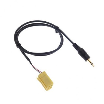Kabel adaptera AUX 2x3,5 MM do 206 207 307 308, czarny, 4 szt.