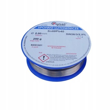 Cyna 2,0mm 250g CYNEL spoiwo Sn60Pb40 PROFESSIONAL