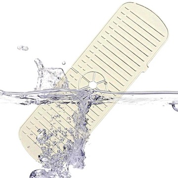 СИЛИКОНОВЫЙ КОВрик ДЛЯ РАКОВИНЫ, СЛИВНИК ПОД ЛЕНТУ, БЕЖЕВЫЙ ЗАЩИТНЫЙ КОВРИК ДЛЯ КУХНИ