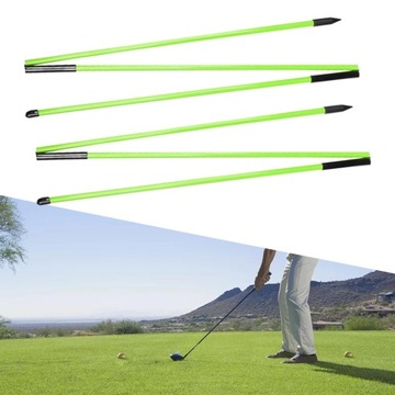 2 шт. клюшки для гольфа, тренажер для качелей для гольфа, складные палки для выравнивания, зеленый цвет