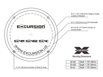 Excursion SX-4C - автомобильные динамики 100 мм