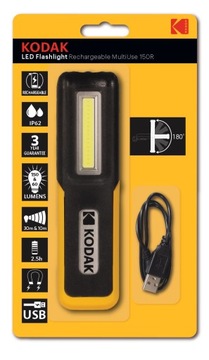 KODAK LATARKA LED AKUMULATOROWA ŁADOWALNA USB 150R IP62