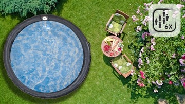 Надувной бассейн с подсветкой и гидромассажем SPA на 6 человек, wifi THUNDER